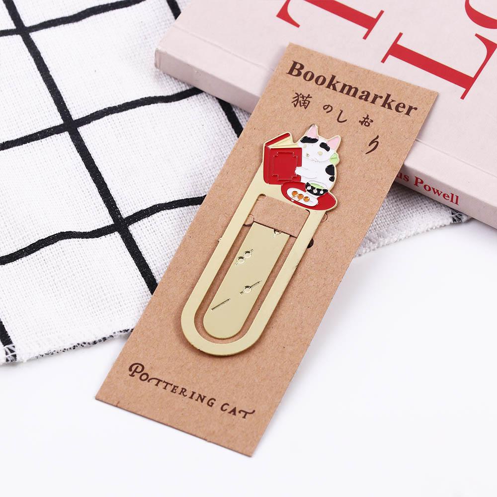 [Elegan] Bookmark Perlengkapan Kantor Alat Tulis Membaca Kertas Kartun Cilp Bookmark Kucing Jepang