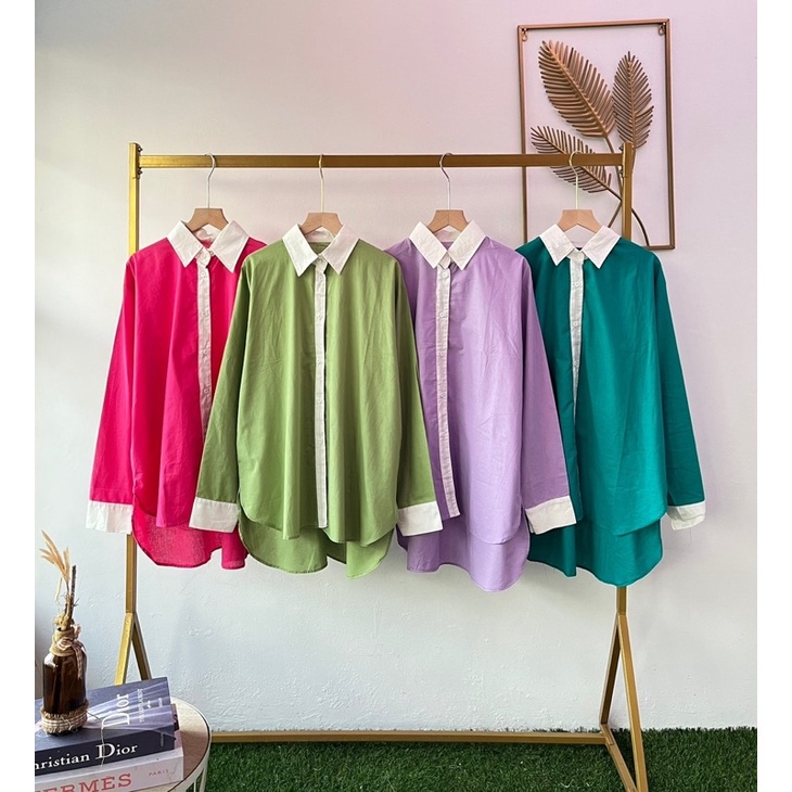 BEFAST - ZRX OOTD WANITA KEMEJA SYELA / FERRA TOP TWISTCONE / Hem Wanita Lengan Panjang / Fashion kekinian remaja ABG / Kemeja Oversize Terlaris / Outfit Wanita Kerja Casual / Kemeja Oversize Terbaru / Terlaris