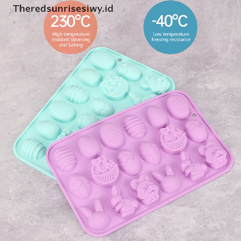 # Baju Lebaran # Easter Silicone Mold Rabbit Cetakan Kue Coklat Telur Berwarna Dekorasi Liburan Alat Baking Cetakan Sabun Manual Chocolates Mold~