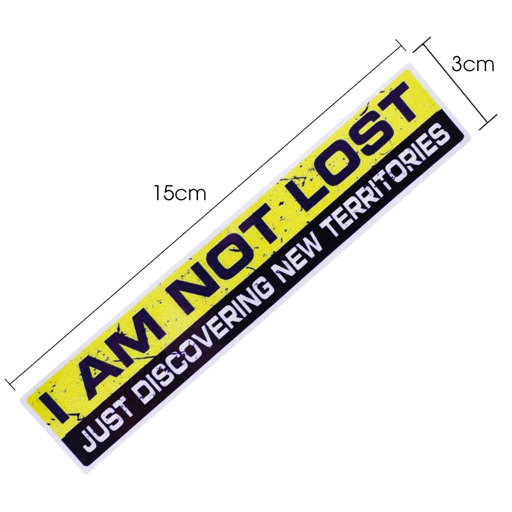 Goresan Penutup Stiker Aksesoris Mobil I AM NOT LOST Reflektif Peringatan Stiker Tahan Air Vinyl Perekat Diri Stiker Universal 15 cm * 3 cm Tanda Kepribadian Mobil Styling Decal