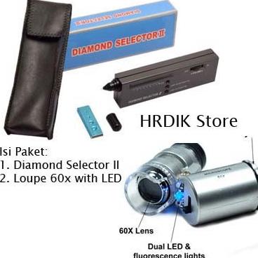 

PAKET Diamond Tester II & Loupe 60x Zoom Selector 2 Berlian Permata