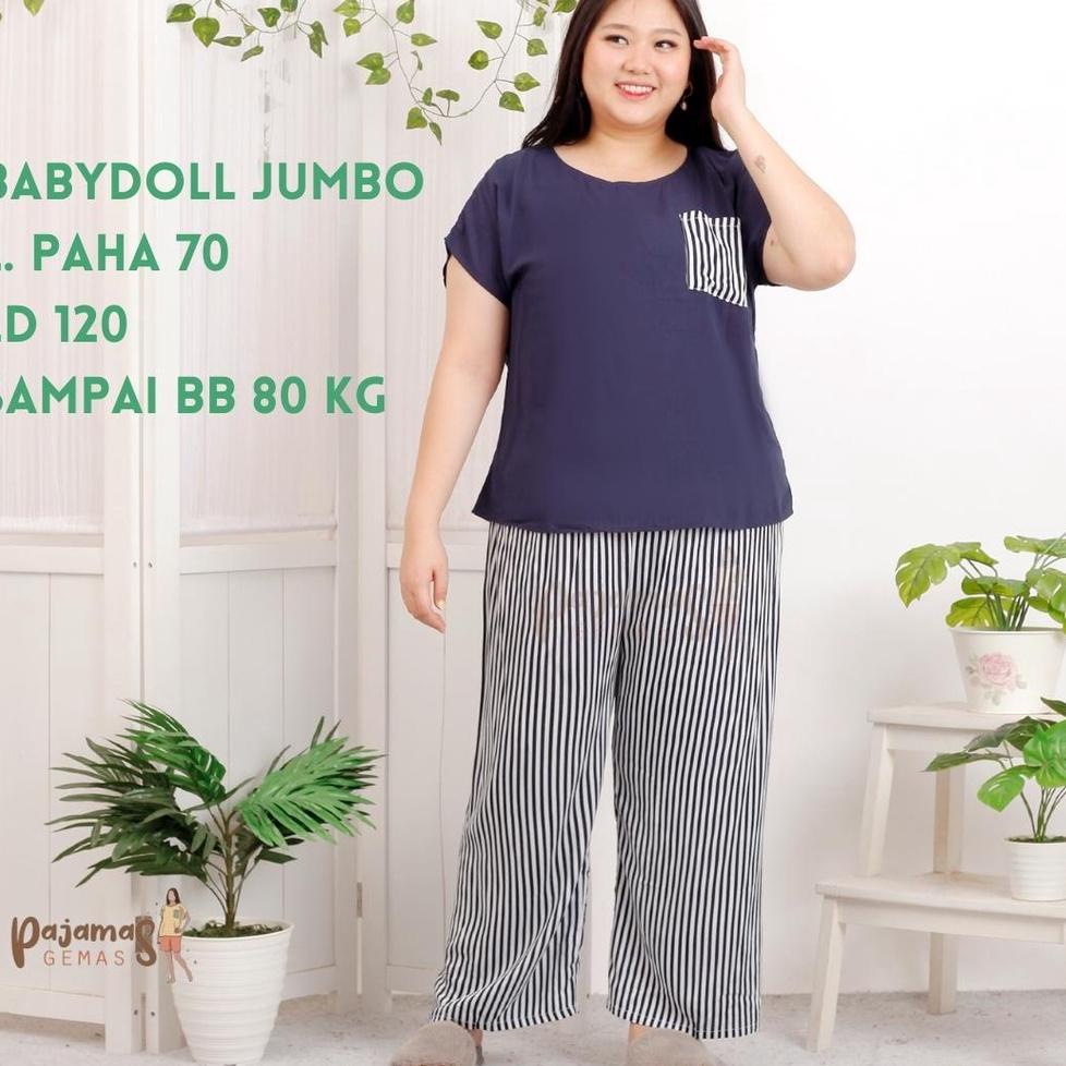 TREN TERBARU BABYDOLL JUMBO PANJANG / PIYAMA RAYON JUMBO