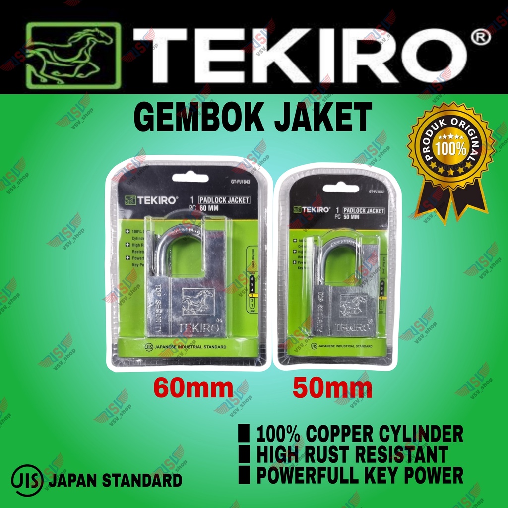 TEKIRO Gembok Jaket 60mm Kunci Gembok Rumah Anti Maling Anti karat