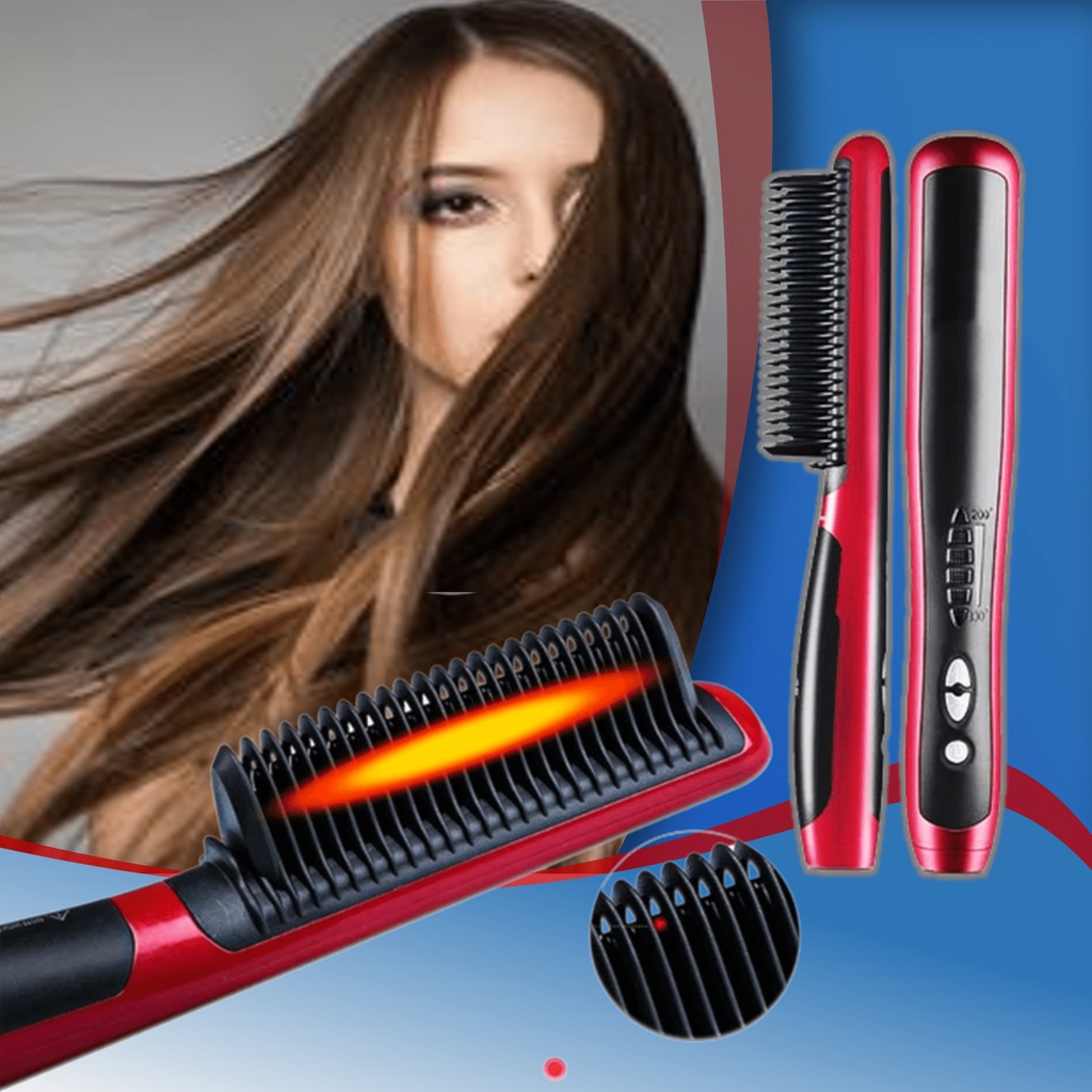 Catokan Rambut Smooting ASL 908 Sisir Listrik Fast Hair Straightener Comb Brush Pelurus Rambut Keratin Smoot Styling Rambut