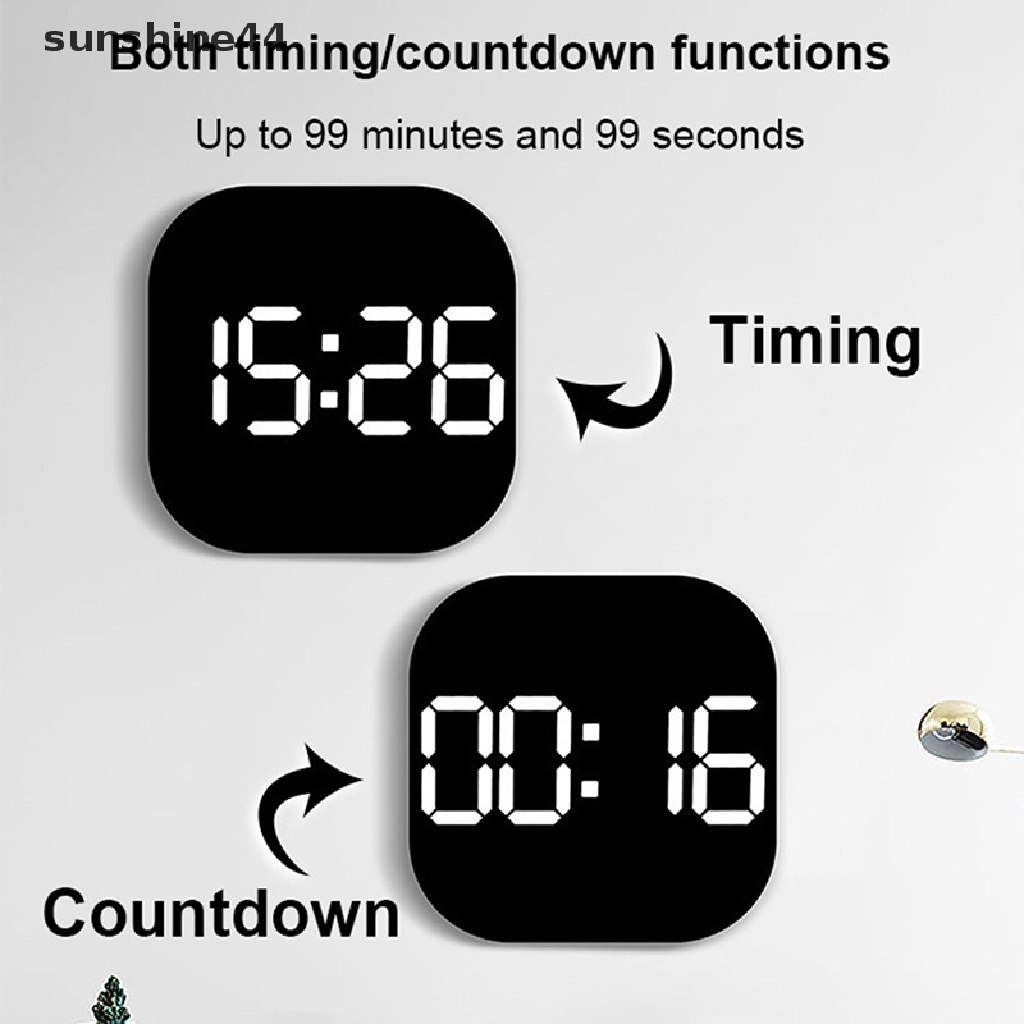 Sunshine Jam Dinding Digital LED Layar Besar Suhu Tampilan Tanggal Hari Jam Alarm Elektronik Dengan Remote Control Dekorasi Ruang Tamu ID