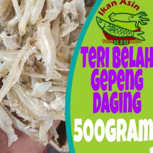 

℮ Ikan asin teri Belah Gepeng Daging-500gram ❃