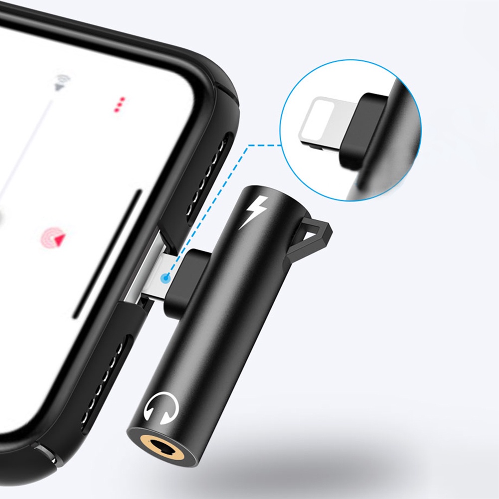 Lightning to Audio Adapter splitter Konverter Dual Konektor Audio Phone 7 8 Plus XS Max Lightning Kabel