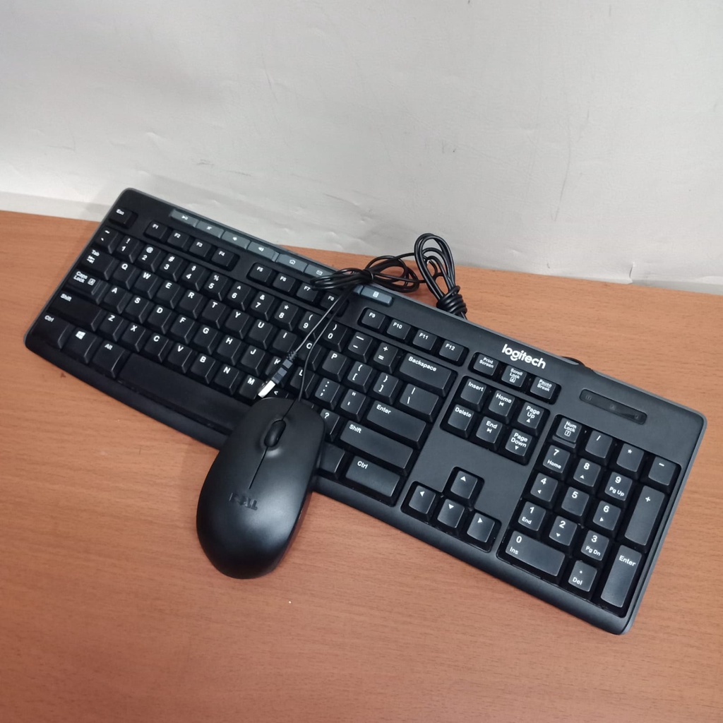 paket keyboard mouse Logitech MK120 Combo Keyboard dan Mouse Kabel USB like new murah meriah