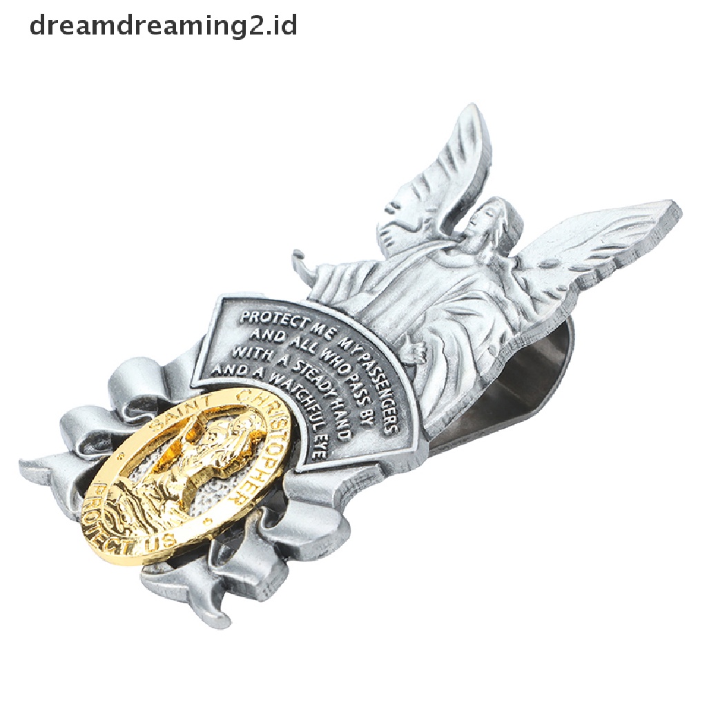 (dream) Medali St Christopher Mobil Saint Christopher Visor Clip Pelindung Angel Visor.