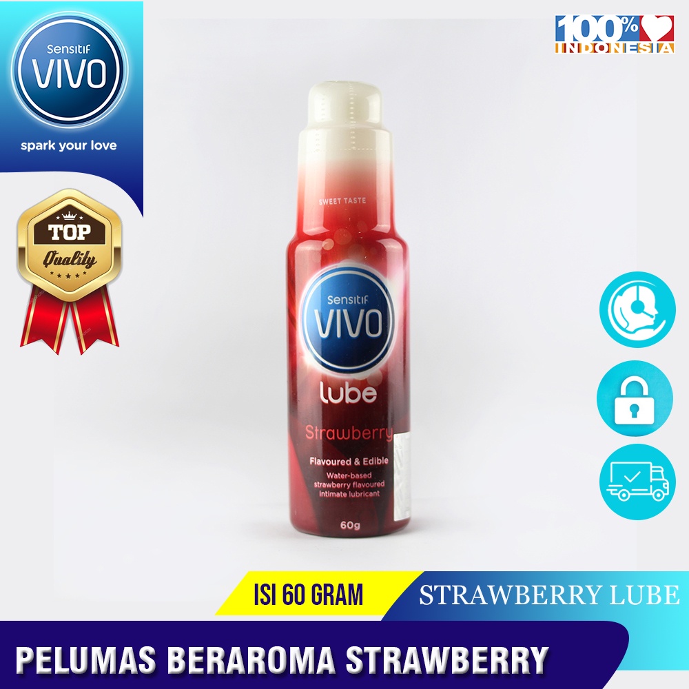 VIVO STRAWBERRY - GEL PELUMAS WANITA | LUBRICANT GEL KONDOM RASA STRAWBERRY