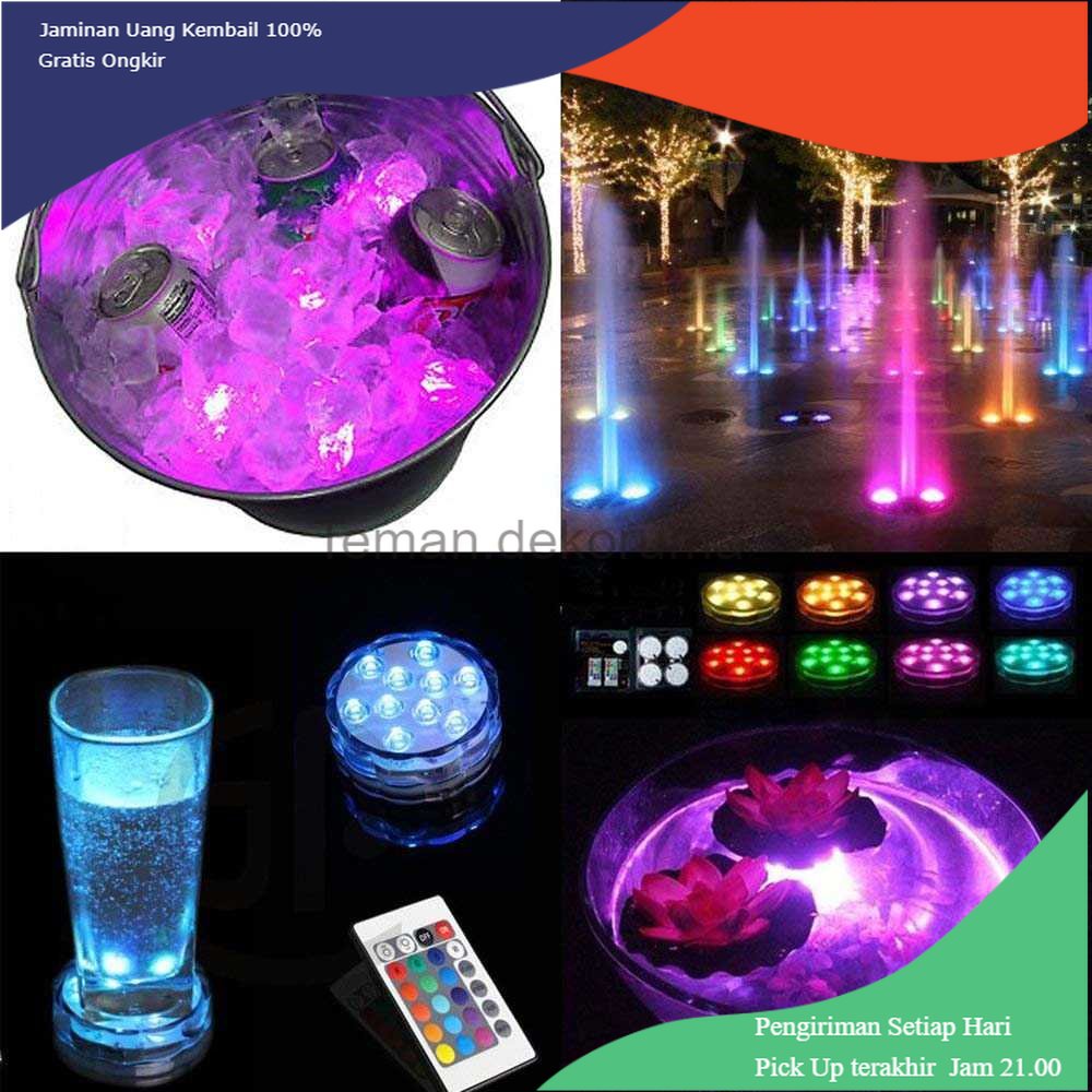 TD - LMP Sxzm Lampu Hias RGB Bawah Air Waterproof 7.5W 10 LED 4PCS - XY635