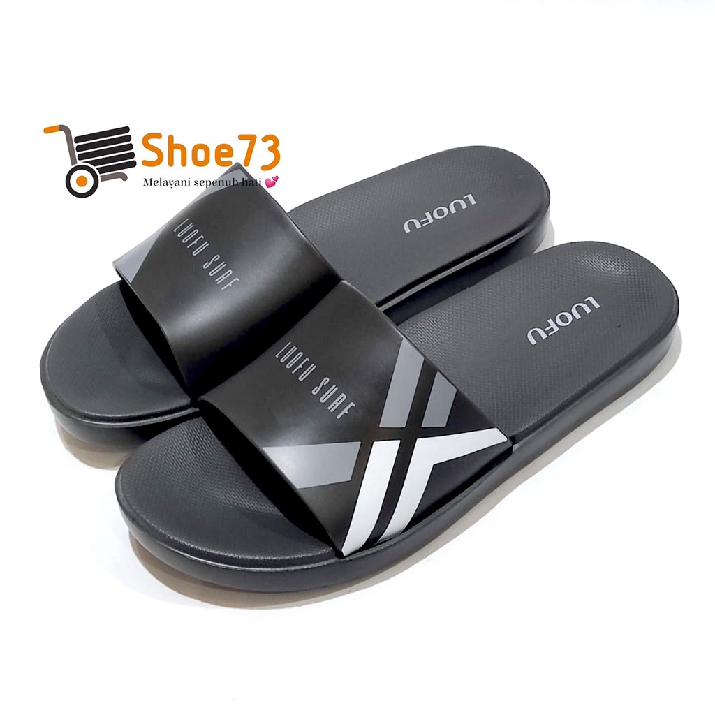 LUOFU E 7172 - E146 SIZE 40-44 ORIGINAL l Sandal Selop jelly pria l Sendal kokop cowok impor