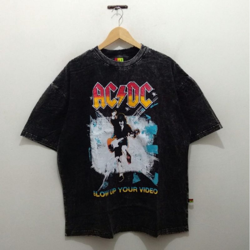 Kaos Baju Acdc Blow up your video T-shirt Tie dye Oversize