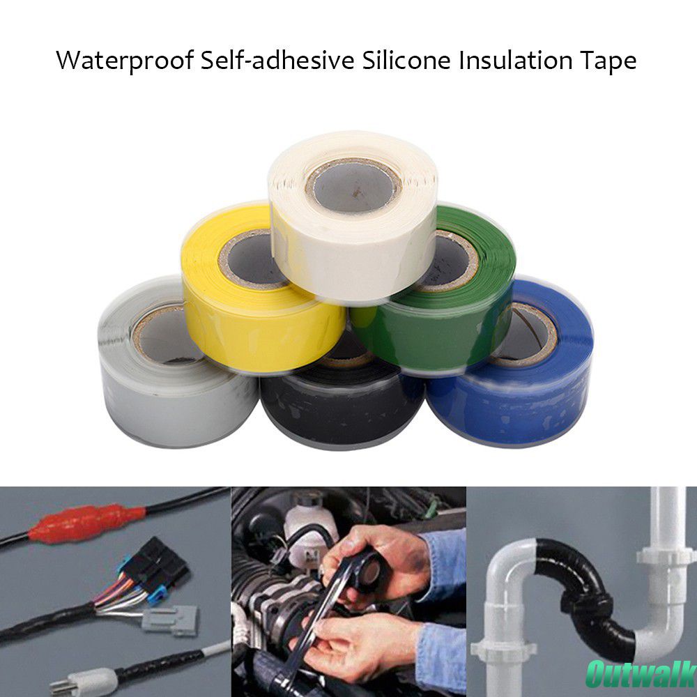 ღ Tahan Air Silikon Kinerja Perbaikan Tape Super Kuat Pita Perekat Kuat Karet Silikon Ikatan Pita Isolasi Lakban 2.5Cm * 3M
