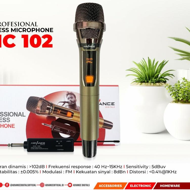 ☃ TERLARISSS  Profesional Microphone Wireless Advance Mic-102 ~ CANTER STORE ( COD ) ☚
