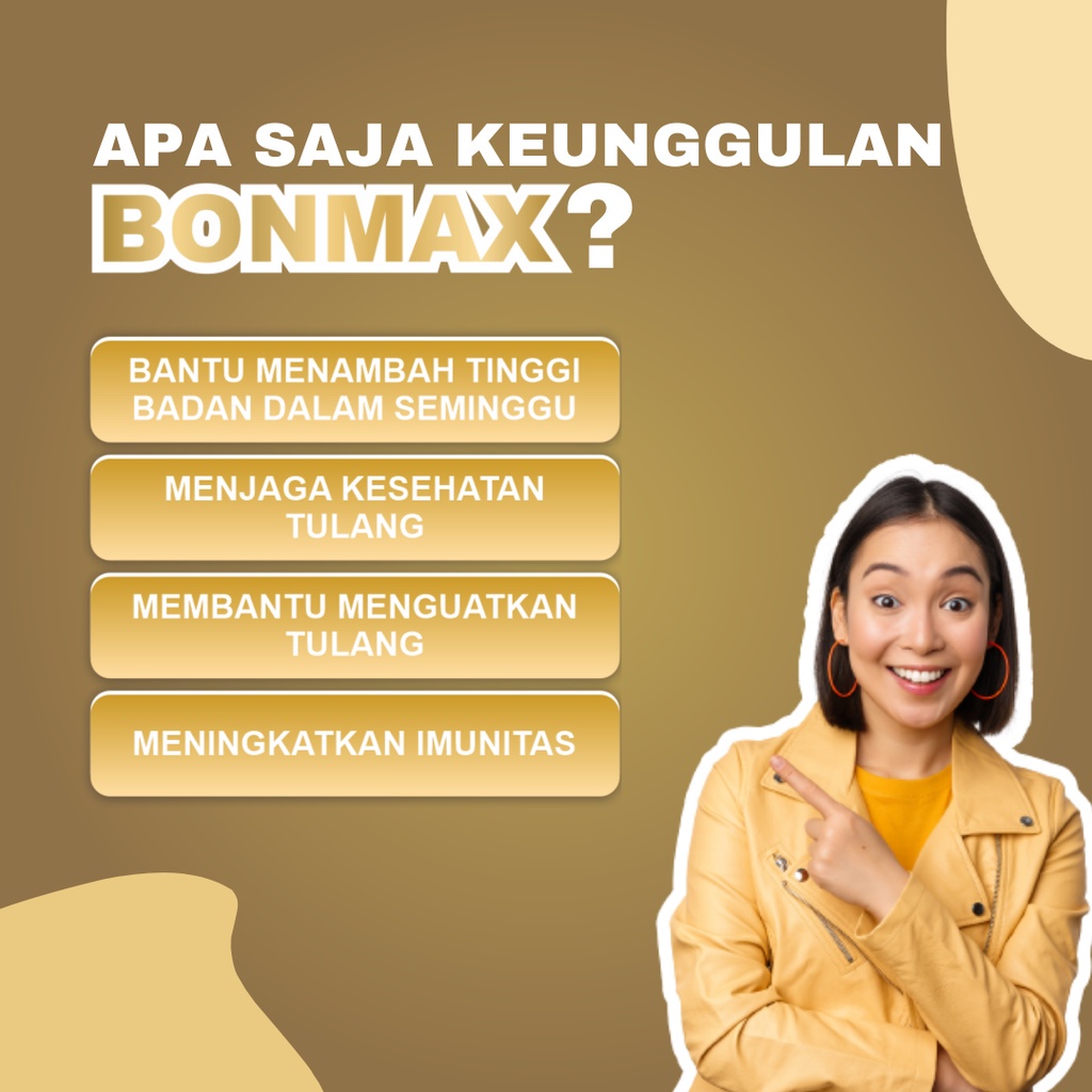 BONMAX KAPSUL PENINGGI HERBAL/ NAIK 5-15 CM/ BANTU TINGGIIN BADAN