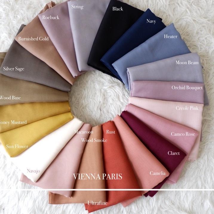✫ [Bahan Saja] PLAIN PARIS ULTRAFINE VIENNA / HIJAB SEGIEMPAT ♫