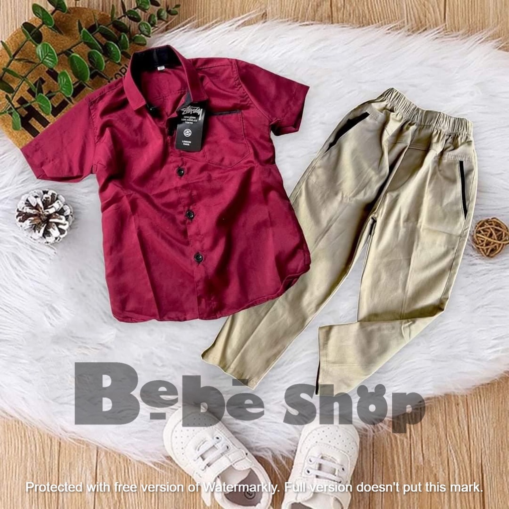 Setelan celana chinos dan kemeja polos banyak warna//baju lebaran//kemeja polos//celana chinos//setelan