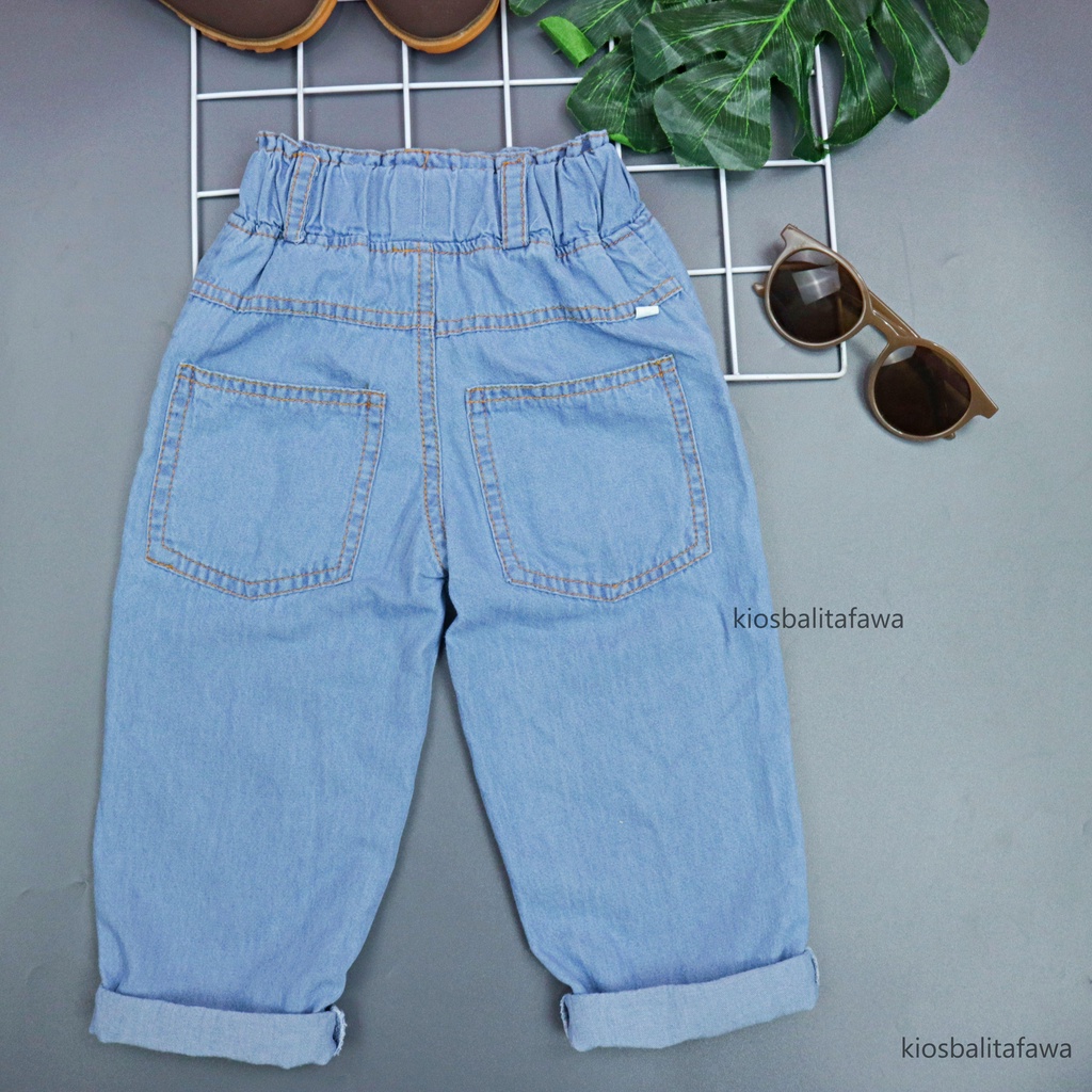 (1-5 Tahun) Anya Denim Highwaits Anak Perempuan / Celana Boyfriend Jeans Celana Panjang Baggy Pants Jins Levis Lepis Gaya Elegant Korea kualitas Import Anak Cewek Babycinnamon