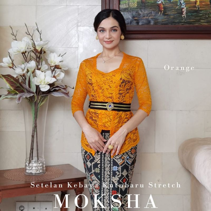 Setelan Kebaya Brokat Stretch Mokha