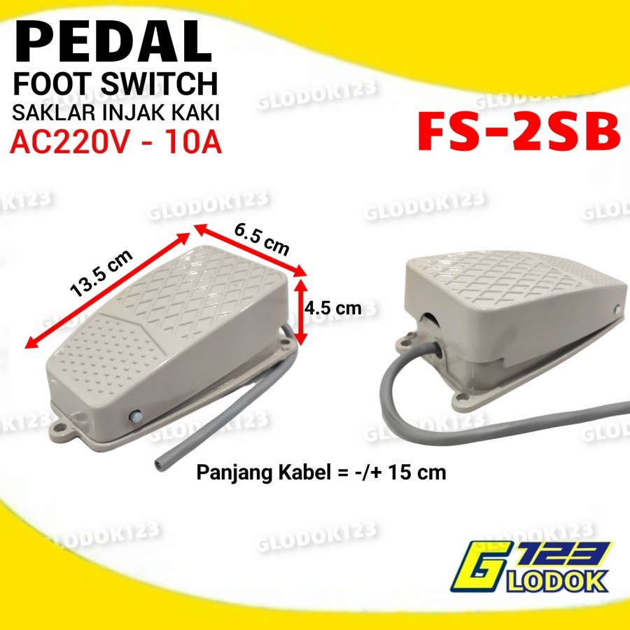 Foot Switch Saklar Injak Kaki Kaki AC 220V 10A 1No 1Nc Push On Off