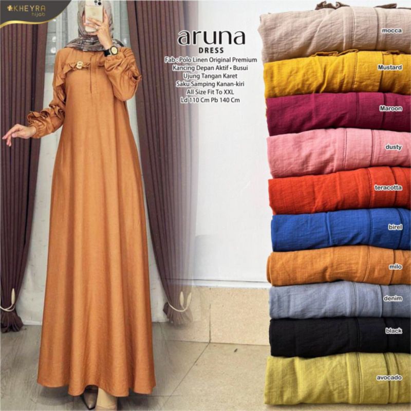 ARUNA DRESS ORI KHEYRA | Polo Linen Original Premium