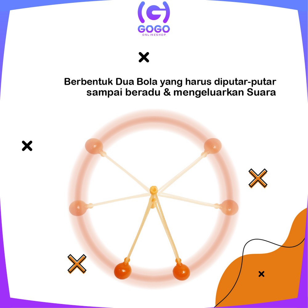 GOGO-M310 Mainan Anak Lato Lato Gagang Maenan Jadul Latto Stick / Tok Tok / Tek Tek / Lotto Lotto Bola Etek Etek Lato Anti gagal