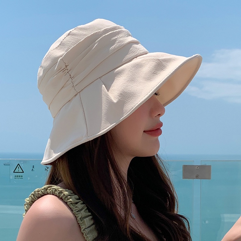 Topi Nelayan flat-top Lipit Gaya Korea Wanita