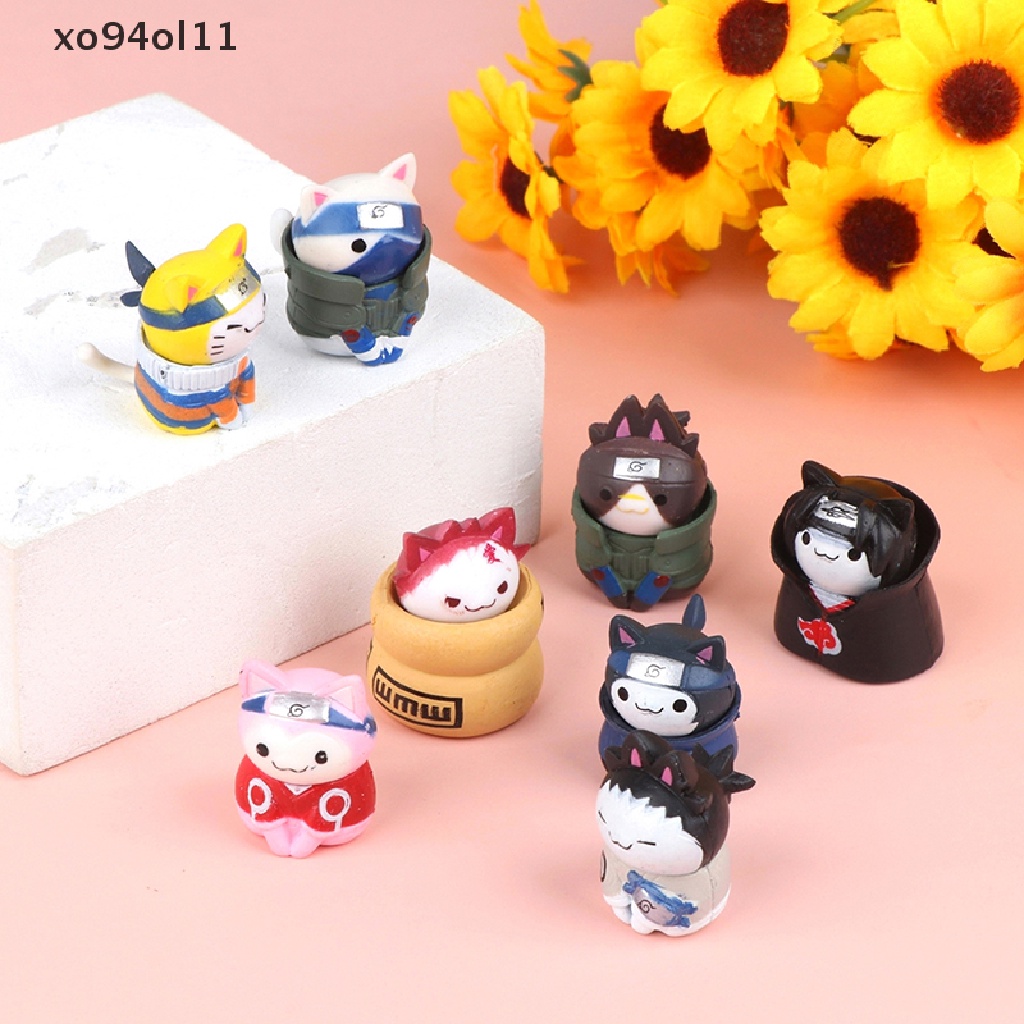 Xo 8Pcs Anime Naruto Kucing Angka Sasuke Itachi Action Figure Dekorasi Kamar Hadiah Hiasan Mobil Mainan Anak Rumah Boneka Model Ornamen Lanskap Mikro OL