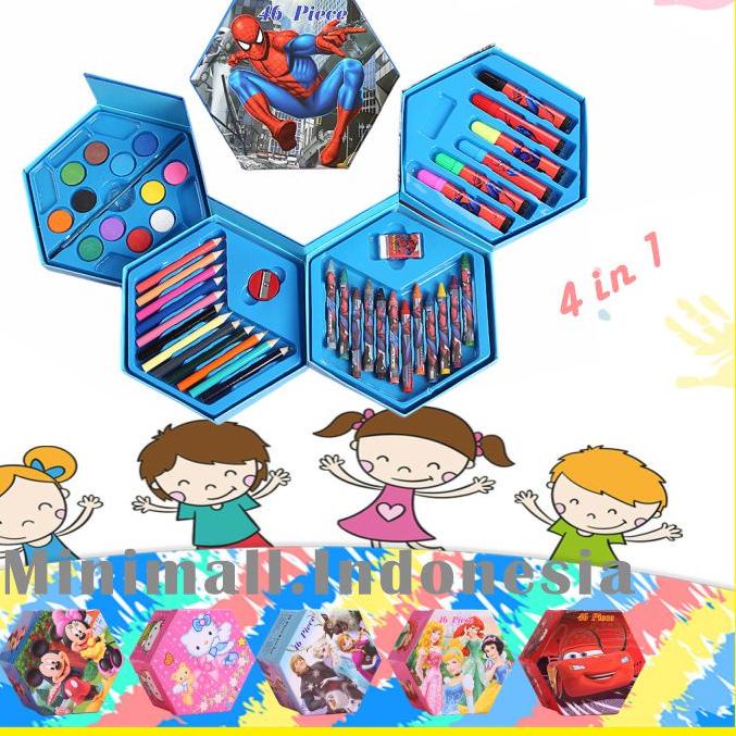 

Star 12.12 Crayon Set Karakter 4in1 Isi 46pcs - Alat Set Menggambar Melukis Pensil Warna Pastel Pensil Minyak warna untuk Melukis dan mewarnai !!