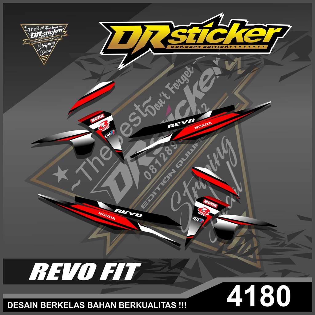 4180 (Cod) REVO FIT STIKER STRIPING MOTOR KEREN LIS VARIASI REVO FIT HONDA RACING