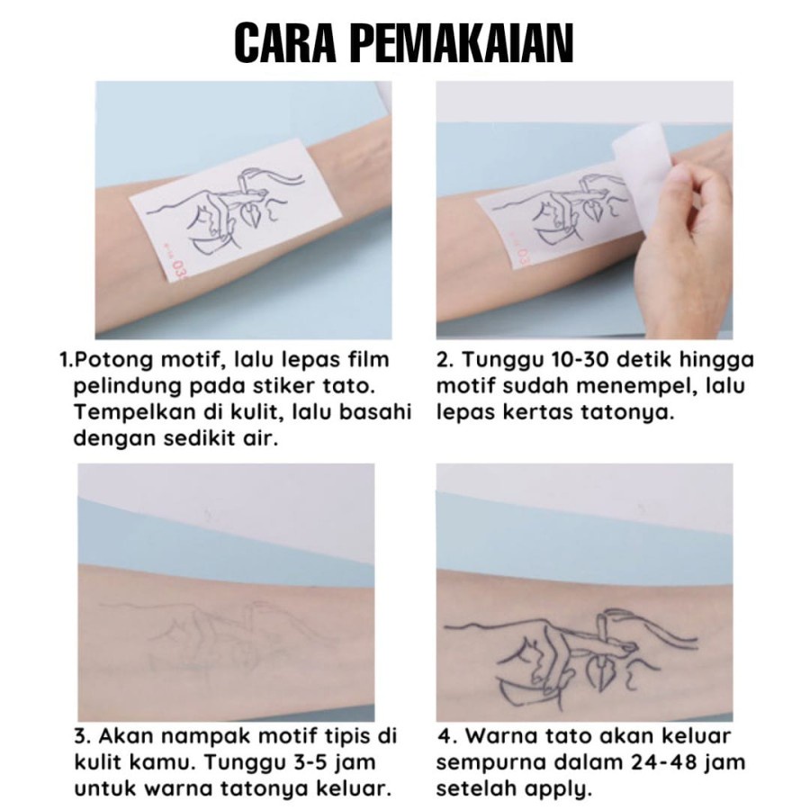 IF-Stiker tato temporer semi permanen anti air seri tatomania