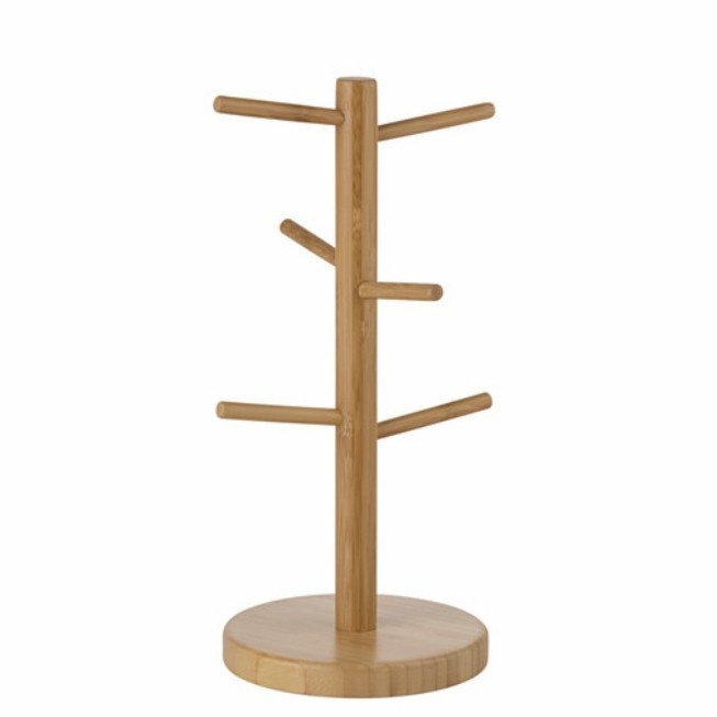 Rak Mug Tempat Gelas Kayu Bambu lSerbaguna Tinggi 33cm Original