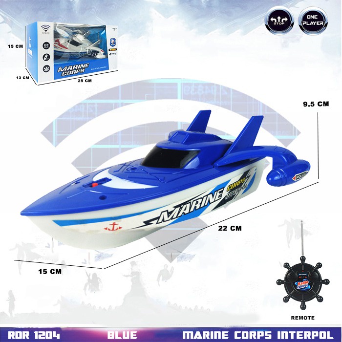 RDR1204 Biru RC Perahu Kapal Laut Pesiar Speed Boat Mainan Anak Mobil Remote Control Radio Control H