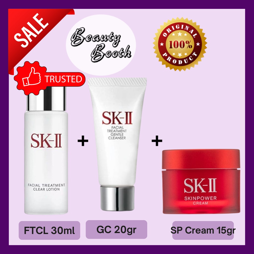 SK-II SKII SK2 FTCL 30ml + Gentle Cleanser 20gr + Skinpower 15gr Clear Lotion