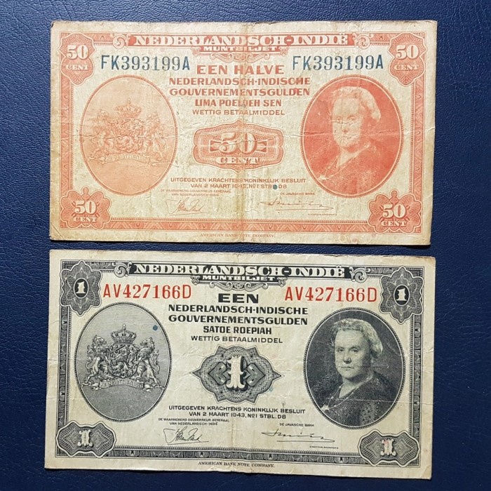 UANG KUNO NEDERLAND INDIE SERI NICA TH 1943 IKLAN KE 817