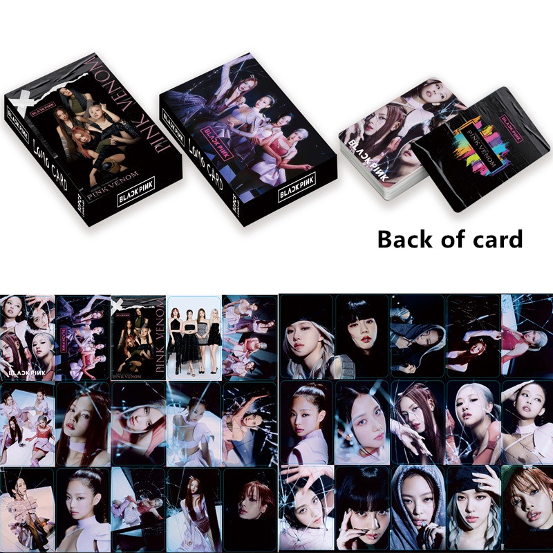 30pcs/box BP Pink VENOM Dark Style Album Foto Photocards LISA ROSE JENNIE JISOO Lomo Kartu Hitam Pink Kpop Postcards READY STOCK Blackpink Blackpink