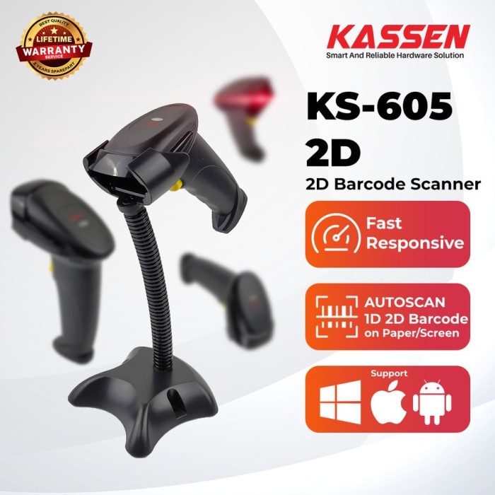

[[JNT COD]] BARCODE SCANNER KASSEN KS-605 2D WITH STAND USB