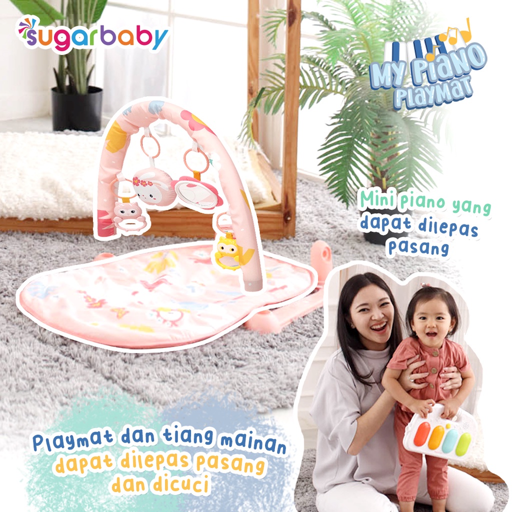 Sugar Baby My Piano Playmat Baby Gym musik mainan rattle lampu matras bayi piano