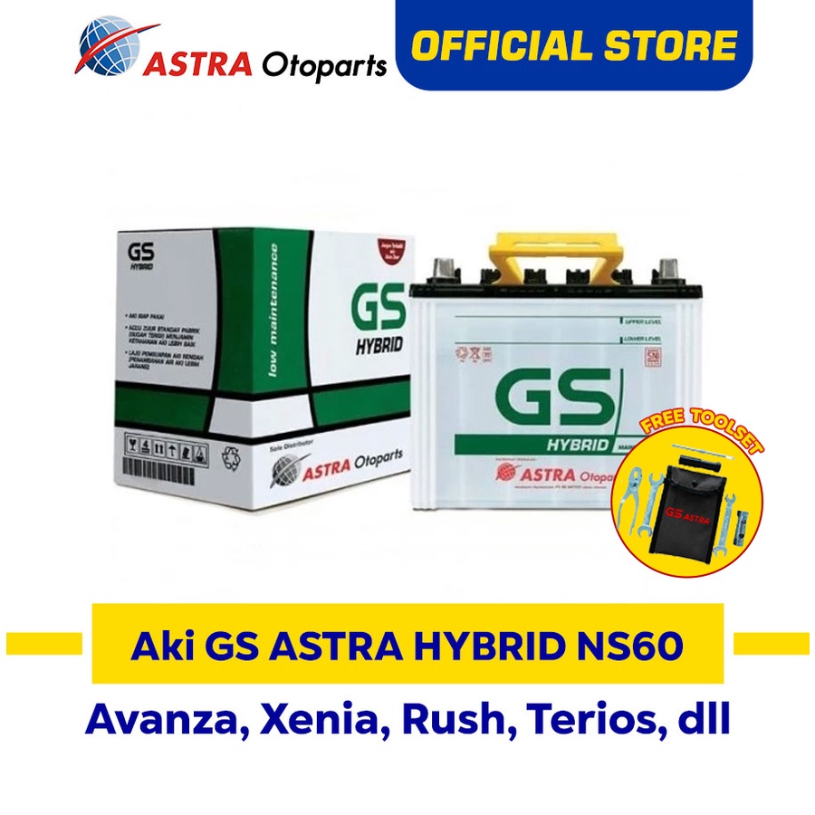 GS ASTRA Hybrid NS60 Aki Mobil Avanza, Xenia, Rush, Terios, Gran Max, Carry, APV, L300, dll