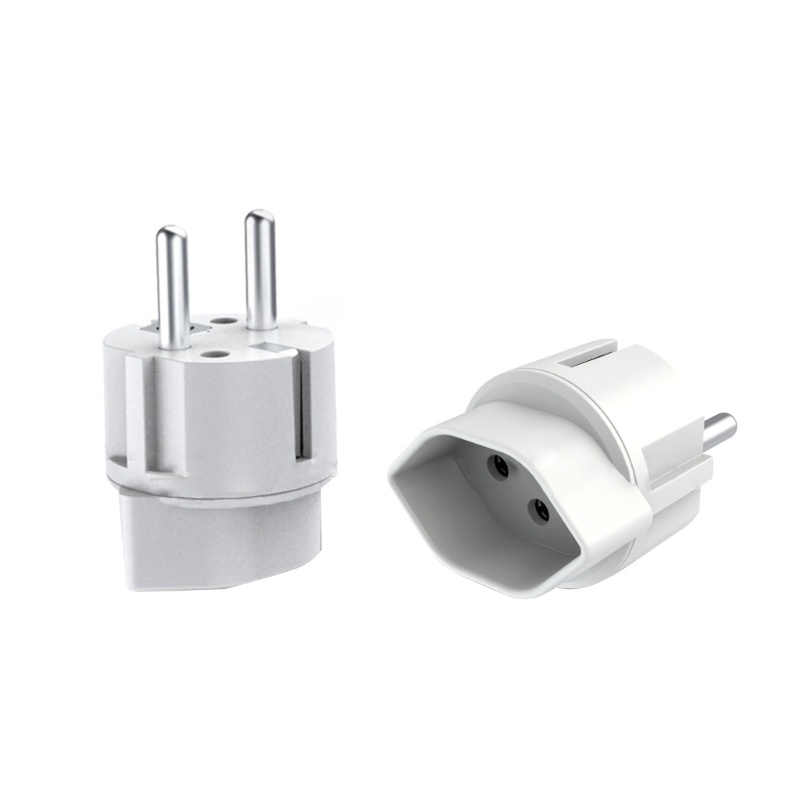 Gro Swiss Ke Eropa Plug Adapter Power Socket Konektor Travel 250V Adapter Socket Portable Konverter Daya Putih Blac