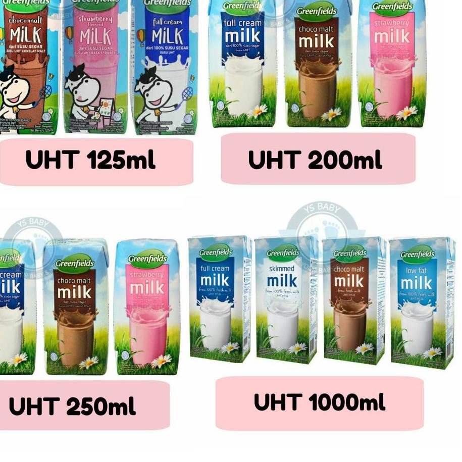 

✾ UHT Greenfields 200ml Perkarton isi 24 Greenfield ❂