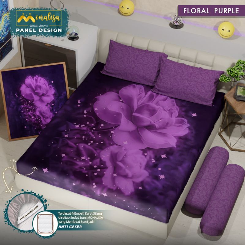 Sprei motif Floral Purple