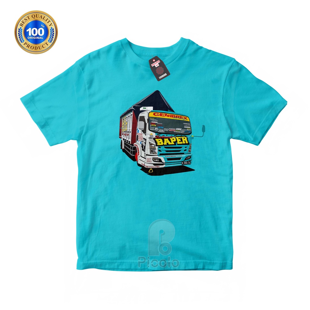 (FREE NAMA) BAJU KAOS ATASAN ANAK MOTIF TRUCK OLENG UNISEX Bahan COTTUN