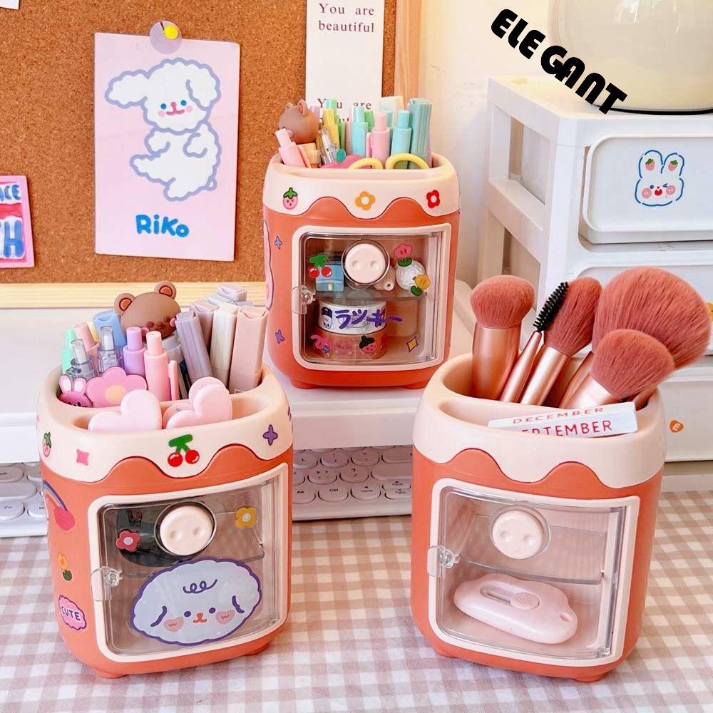 [Elegan] Piggy Pen Holder Kartun Multifungsi Meja Organizer Hadiah Alat Tulis Siswa Perlengkapan Sekolah Tempat Penyimpanan Brush Kosmetik