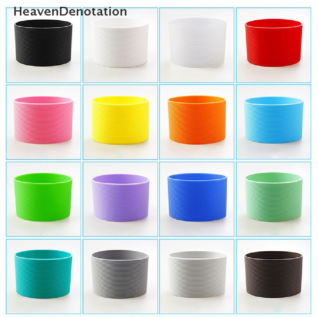 [HeavenDenotation] Silicone Cup Sleeve Bottle Non-slip Gelas Botol Penutup Mug Keramik Bungkus Kopi HDV