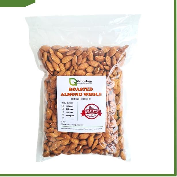 

● Roasted Almond Whole / Almond Utuh Panggang / Almond Panggang (1 Kilogram) by Granology ☑