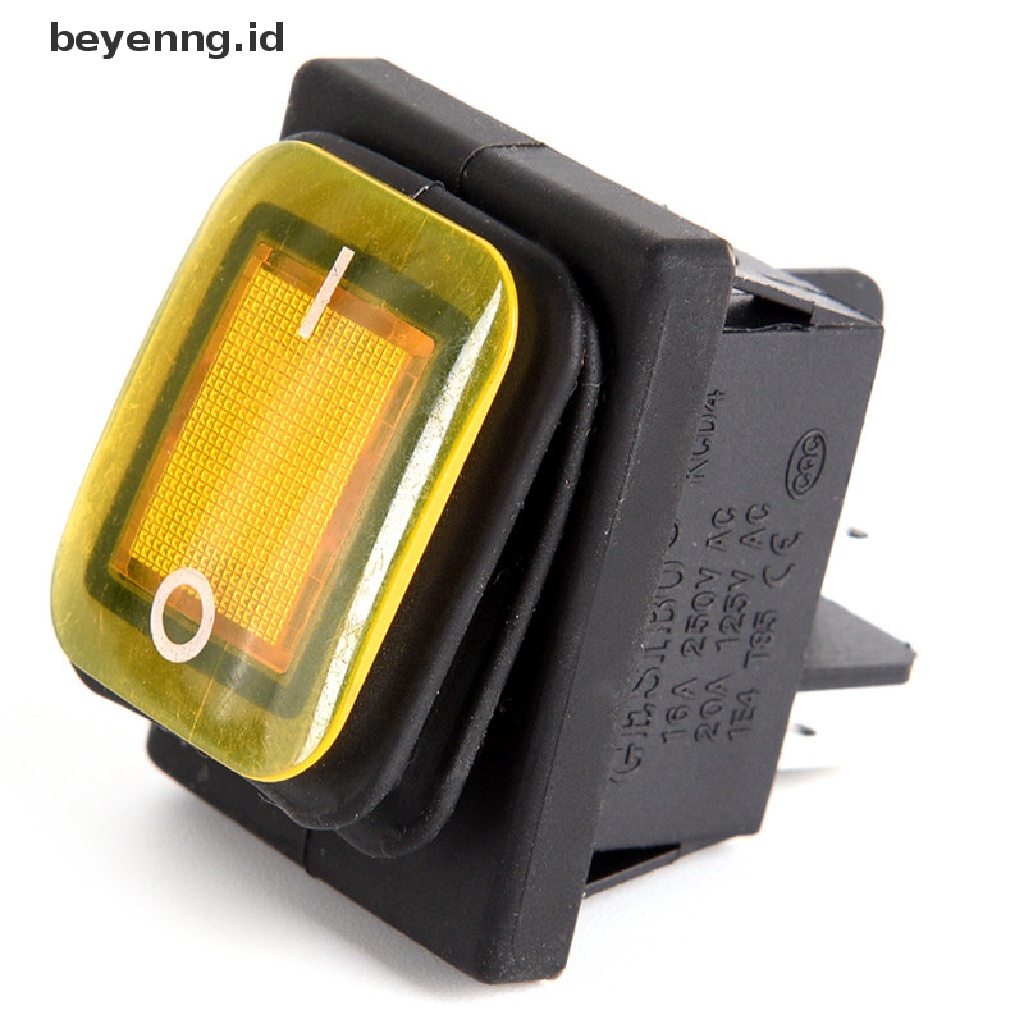 Beyen Waterproof 4pin 12V LED Rocker Toggle Switch Momentary Mobil Perahu Laut On-off ID