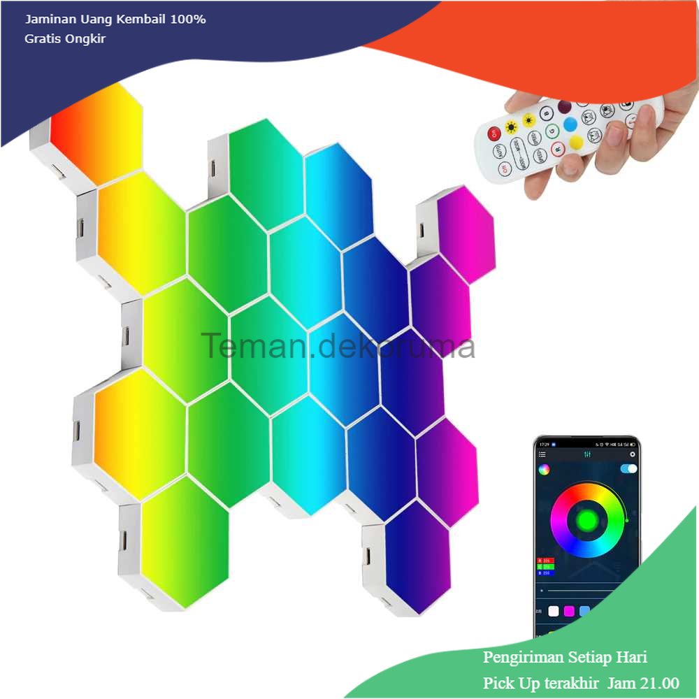 TD - LMP Yabstrip Lampu Hias Hexagonal LED RGB Smart App Control 10 PCS - HD003