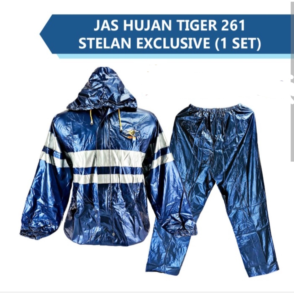 jas hujan stelan dewasa semi karet tiger head kode 68261